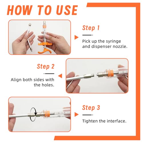 2 Pcs Goat Syringe Reusable Adjustable Goat Drench Syringe with 2 Drench Nozzle and Needles, Feeding Supplies for Cattle, Sheep, Goats, Horse, Pig, Dog (Orange, 10ML) - color: Orange, size: 10ML