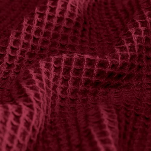 BOLL & BRANCH Waffle Bed Blanket, Full/Queen, Holly | Luxury 100% Organic Cotton - Soft, Lightweight and Breathable - Textured Waffle Weave Design - color: Holly, size: Full/Queen