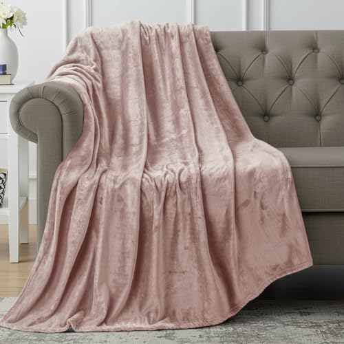Utopia Bedding Soft Fleece Bed Blanket Throw Size Rose Pink (50x60 Inch) | Microfiber Plush Warm Lightweight Breathable Cozy Blanket Anti-Static, All Season Use, Gift for Women and Men - color: Rose Pink, size: Throw (50x60 Inch)
