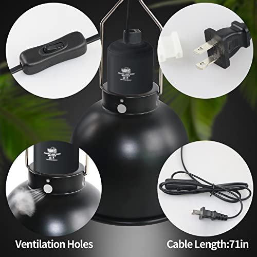 LUCKY HERP Aluminum 5.5inch Shallow Dome Reptile Light Fixture, Reptile Heat Lamp Fixture for UVB Bulb Basking Heat Bulb - color: Shallow Reptile Light Fixture, size: 5.5 inch Non-Adjustable