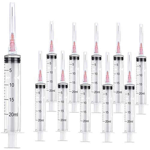 50 Pack 20ml 18Ga Lab Syringe Tools with Measurement, Individually Packed - style: 50 pack - 20ml 18 gauge