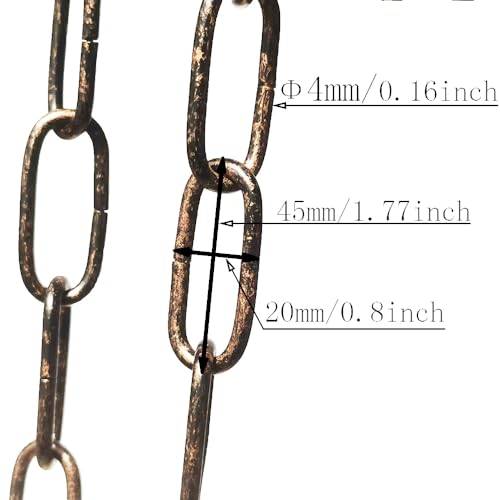 6ft Aged Bronze Finish Lighting Chain Industrial Style Deco Chain (4mm)