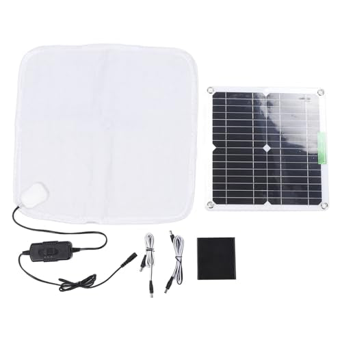 LICAEVEY Solar Panel Pet Heating Pad 12V 50W - Portable Soft Heated Blanket for Dogs Cats Outdoor Car Travel, Chicken Coop Safe, Puppy Kitten Warmer with Battery Box