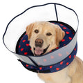 Inflatable Dog Cone Collar with Enhanced Anti-Licking Shield – Soft Adjustable Recovery Collar for Dogs & Cats After Surgery – Fits Large, Medium, Small Pets (Blue Love, Small) - color: Love, size: Small