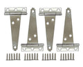Stainless Steel Light Tee Hinge, with Stainless Steel Screw, 3" x 2-5/16" x 1.4 mm, Vibrated Stainless Steel, 4 Pack, Made in Taiwan - color: Vibrated Stainless Steel, size: 4pack(3")