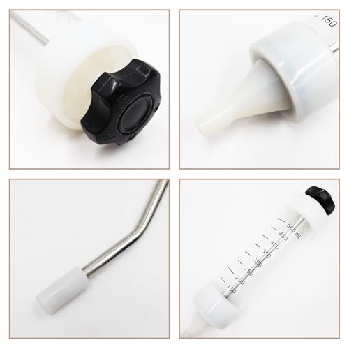 500ML Livestock Syringe with Silicone-Tipped Stainless Steel Nozzle, Large Capacity Veterinary Drench Gun for Feeding & Medicating Pig, Goat, Cow, Sheep, Horse