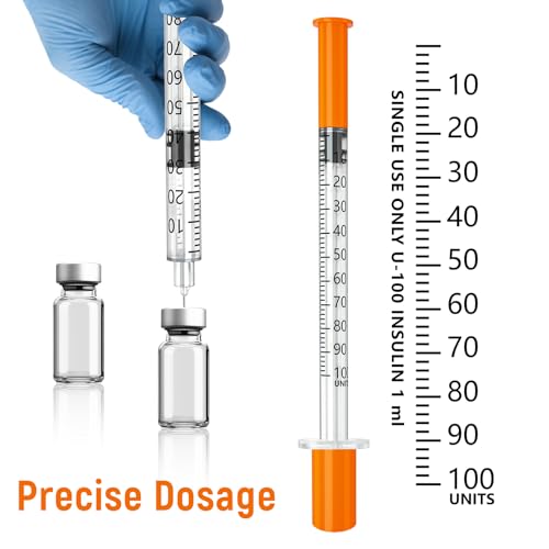 Jeringas con agujas para inyectar, 30G 1ml/cc 5/16" (8mm) jeringas, Pack of 100 - size: 1ml-30G 5/16", style: 100 Pack