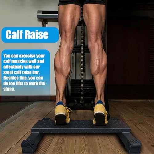 BLUSLM Steel Calf Raise Bar, Standing Machine for Stretching, Squat, Foot Stretch, Anti-Slip Solid Block (Calf Raise BAR 1)