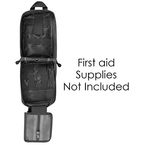 2-Pack First Aid Pouch 1000D Nylon Tactical Molle Medical Pouch Utility Pouch for Outdoor Activities Medical Supplies Bag Only - color: Black