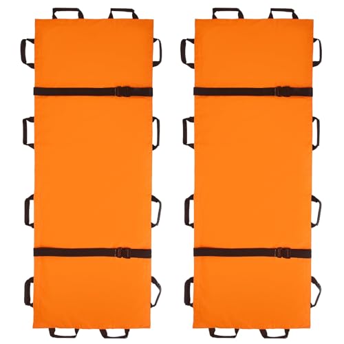 Portable Transport Stretcher with 12 Rubber Handles & Carrying Bag – Dog Stretcher & Gurney, Patient Animal Mover for Emergency Casualty Evacuation, 400lbs Capacity（2Pack Orange） - color: Orange2Pack, size: Two-Pack