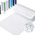 Yimobra Bathtub Mat Non Slip, 34.5"X15.5" Long Shower Mat for Inside Shower, Machine Washable Bath Mat with Drain Holes & Strong Suction Cups, Soft on Feet, Bathroom Essentials, White - color: White, size: 34.5 X 15.5 Inch