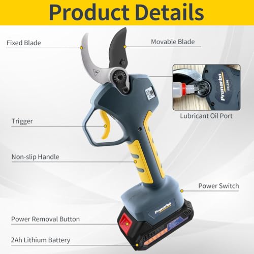 40mm Cordless Pruning Shears Tool Only, Compatible with Makita | 1.6 inch Adjustable Cutting Capacity, Compatible with Extension Pole for Gardens, Fruit Trees & Professional Pruning - style: PR-E40-Body