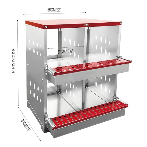 XINYI Chicken Nesting Boxes for Laying Eggs,Metal Coop for 4 Chickens,Roll Away Nesting Boxes,Easy Egg Collection,Brooder Box for Rabbit,Squirrel,Parakeet,Owl,Cockatiel,Robin - size: 33.0"L x 13.0"W x 24.4"H