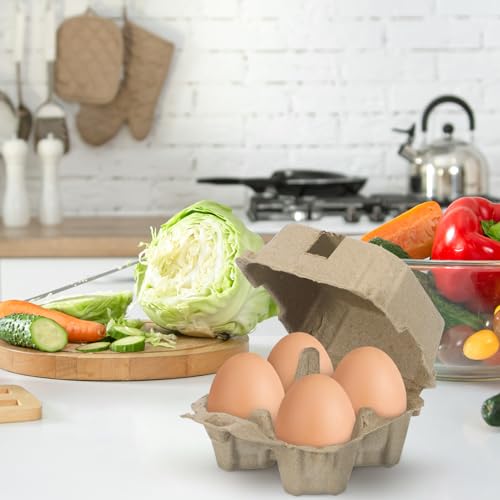 Garneck 10Pcs Egg Carton 1/3 Dozen Bulk Set: Egg Box 4 Count Reusable Stackable Tray for Kitchen Refrigerator Farm Market Storage Organize