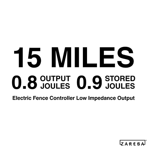 Zareba 15-Mile Battery Operated Low Impedance Electric Fence Charger | Livestock Containment for Horses, Cattle, Pigs, Heavy Weed Conditions, 0.8 Joule Output
