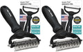 Maxpower Planet Hair Brush - Double Sided Shedding, Dematting Undercoat Rake for Dogs and Cats, Extra Wide Dog Grooming Brush, Reduce Shedding by 95%, Black (Pack of 2) - color: Black, size: Large (Pack of 2)