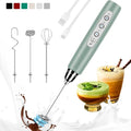 Colarlemo Milk Frother Handheld Rechargeable, Frother Wand Drink Mixer Electric Whisk for Coffee, Detachable With 3 Stainless Whisks, Hand Mixer for Lattes, Cappuccino, Matcha, No Stand, Sage Green - color: Sage Green, style: without stand