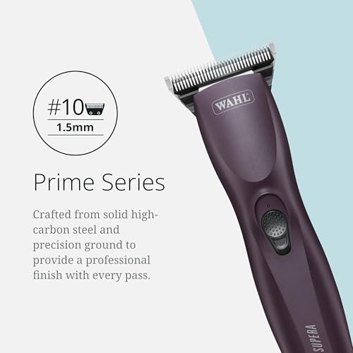 Wahl Pro Animal Wide Prime Series Blades - Professional Fine Tooth Pet Clipper for Horse, Cat & Dog Grooming - Made from High-Carbon Steel - #10W, 1.5mm | Solid High-Carbon Steel, Quick-Change System for Dog, Cat, and Horse Grooming - size: #10W