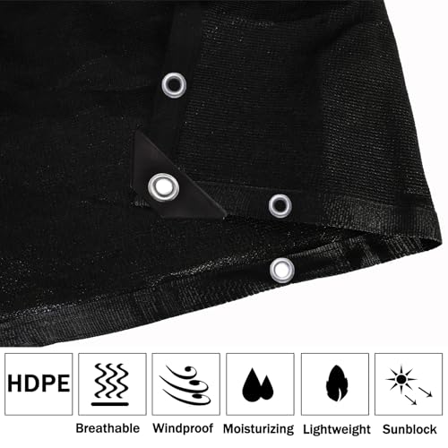 90% Black Shade Cloth 6 ft X 3 ft, Heavy Duty Sunblock Garden Shade Tarp | Sun Shade Netting with Grommets for Plant Cover, Greenhouse, Pergola, Patio, Tomatoes, Backyard, Kennel, Mocha, Chicken Coop - color: Black, size: 6 ft X 3 ft