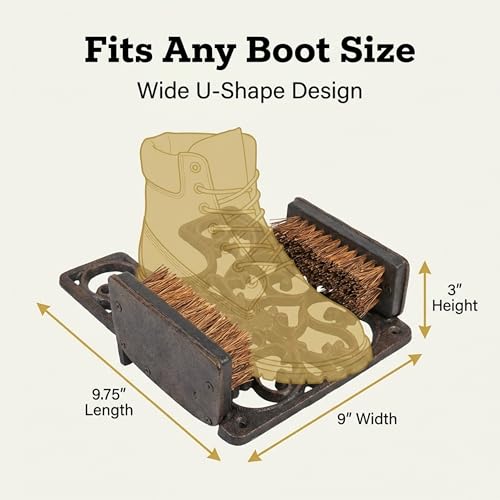 Lulu Decor, Cast Iron Boot Scraper with Brush, Antique Black
