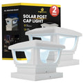 BRIGHTICONIC Solar Post Cap Lights, Warm White, 2-Pack - color: White / Warm White 3000K-2
