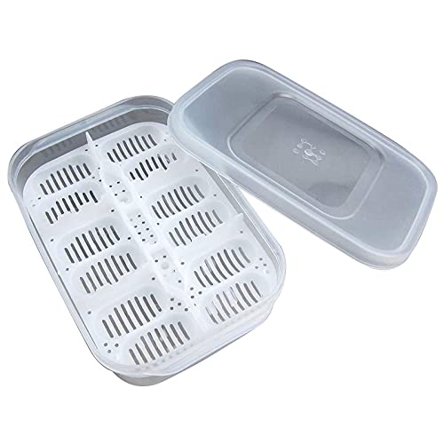 Reptile Egg Incubator Professional Hatcher Hatching Box Case Tray Plastic Breeding Incubator for Hatching Snake,Lizards, Reptiles,Gecko(12 Slots Without Thermometer) - size: 12 Slots Without Thermometer