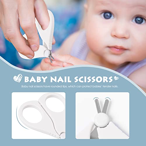 Baby Nail Clippers Set with Cute Case, Infant Fingernail and Toenail File Kit for Newborn Manicure and Pedicure, New Mom Grooming Gift - color: Polar White