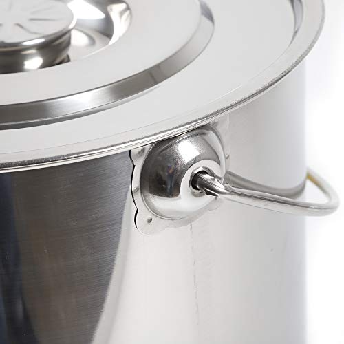 Extra Thick 304 Stainless Steel Milk Can, Milk Jug Milk Pail Anti-Leak Liquid Storage Transport Container with Sealed Lid and Carry Handle Tote Jug for ice, meat, fish, food, rice (20L/5.3Gal) - size: 20L/5.3Gal