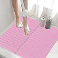 Shower Mat Non-Slip Bath Mat for Tub and Shower Stall,236 Suction Cups with Drain Holes, Quick Dry Machine Washable, Extra Grip for Stand Up Showers, Bathroom Essentials 24x24 Inch (Pink) - color: Pink