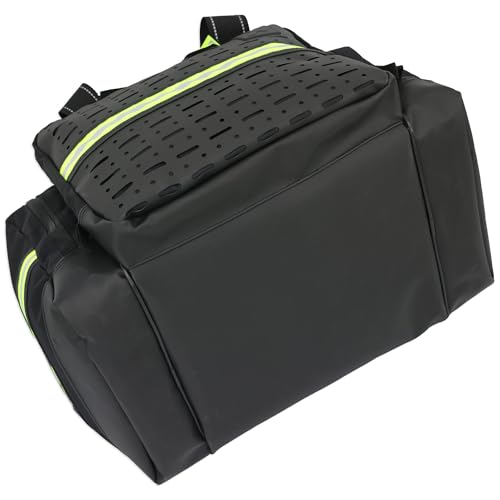 Lightning X LXMB35 EMT Trauma Bag – Large ALS Medical Bag with 6 Color-Coded Pouches, MOLLE Panel, Waterproof Bottom, Reflective EMS Gear for First Responders - color: Black