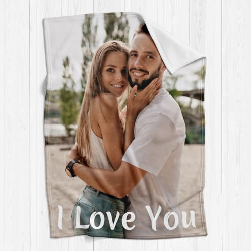 inkArts Custom Blankets with Photo, Personalized Blanket Using My Own Photo, Customized Blankets with Picture, Personalized Gifts for Women Men Baby Child - color: 1 Photos
