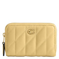 Coach Quilted Pillow Leather Essential Small Zip Around Card Case - color: B4/VANILLA, size: One Size