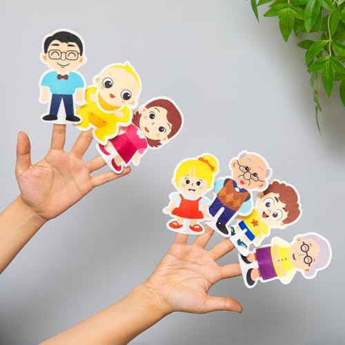 Soft Felt Finger Family Puppets – 7 Pack Nursery Rhyme Finger Puppets Toy for Toddlers & Preschool Kids, Ideal for Parent-Child Interaction, Classroom Activities, Storytelling, and Bedtime Songs - style: 7PCSFamily Finger Puppets