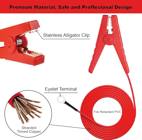 Fence Lead Copper Wire with Alligator Clips for Electric Fence Charger, Wide Compatibility for Solar Fence Charger, Energizer, Wire Fencing & Electric Fence Tester - style: JZ2