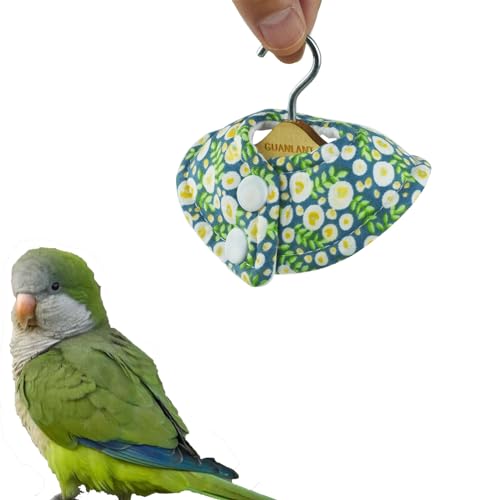 Bird Anti-bite Elizabethan Collar Monk Parakeet Feather Plucking Protection | Soft,Cockatiels Parrot Recovery Cones, Sun Conures Quaker Parrot Neck Protection With Wood Hanger - color: Mix- Flower