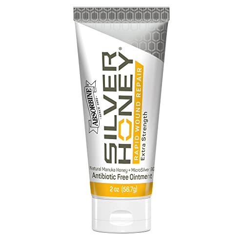 Absorbine Silver Honey Rapid Wound Repair Ointment 2oz Tube, Manuka Honey + MicroSilver BG, Horse & Large Animal Wound Care | Manuka Honey, MicroSilver BG, Quick Healing, Thick & Creamy, Multispecies Versatility, Natural Ingredients, Antibiotic-Free