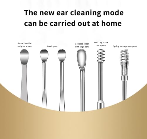 6 Pcs Ear Wax Removal Kit,Ear Cleaner: Speetop Mini Portable Ear Pick | Ear Scope with Stainless Steel 360° Spiral Ear Massage Cleaning Tool for Adults Kids - Ear Wax Remover with Storage Box - color: Yellow