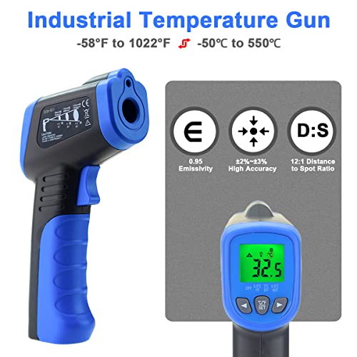 BTMETER Ammonia Gas Detector Sensor 5800G and Industrial Thermometer 981D Combo - color: 5800G NH3 Monitor +Thermometer 981D