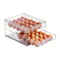 2-Tier Stackable Egg Holder for Refrigerator, Clear Egg Tray for for Kitchen Storage | BPA Free Egg Drawer for Fridge