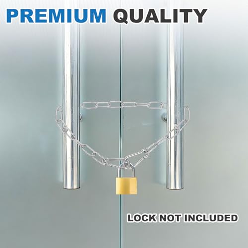 PATIKIL Gate Chain Lock, (19.7Inch, Silver) (1Pcs)304 Stainless Steel Hanging Chain Lock for Stall Barn/Cabinet/Fence/Hammock/Pet Cage - size: 19.7Inch