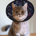 Space Milky Way Galaxy cat Cone Collar Adjustable Elizabethan Circle Kitten Dog Stop Licking Scratch After Surgery Protective Neck Cover - color: Space Milky Way Galaxy, size: Large