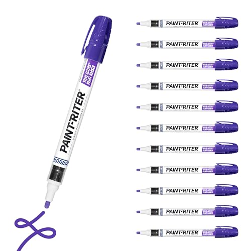 Markal 96817 Paint-Riter+ Valve Action Marker, Versatile Surface Compatibility, Bold Mark Size 1.8", Purple 12-Pack - color: Purple