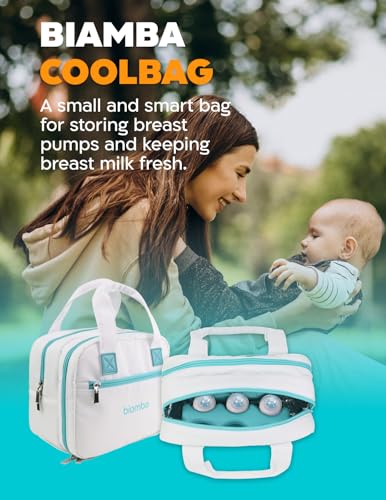 Cooling Bag Breastmilk Cooler Bag - Dedicated Storage Breast Pump Bag, Stores up to Six Bottles, Large Built-in Breastmilk Cooler w/Ice Pac, Double Zipper & Separate Spaces for Different Items