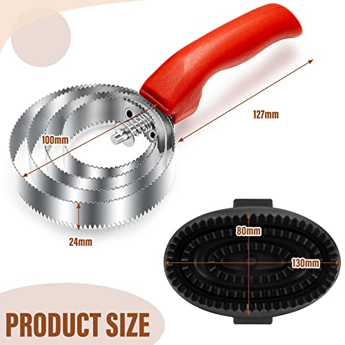 Reversible Stainless Steel Curry Comb with Large Rubber Brush for Grooming Horses, Dogs, Goats, Cattle, Cow, Donkey Supplies - color: Red