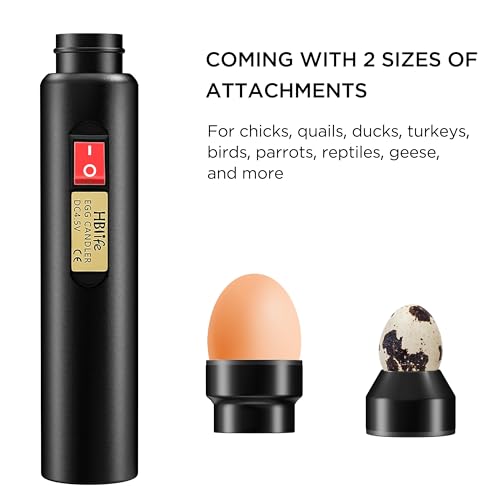 HBlife Egg Candler Wireless Rechargeable LED Bright Cool Light, Egg Candler Tester for Monitoring Eggs Development with 2 Soft Rubber