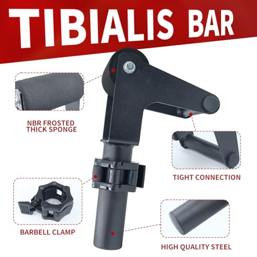 MARLANG Solo Tib Bar Tibialis Trainer Tibialis Bar Knees Over Toes Equipment Tibialis Raise Tibia Dorsi Calf Workout Machine Calves Workout Equipment Fit 2 Inch Weight Plates - size: NBR Thick Sponge-Diameter 25MM