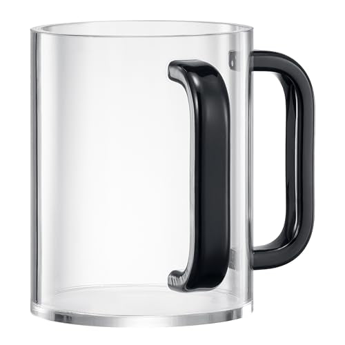 Judaica Acrylic Hand Washing Cup for Netilat Yadayim with Dual Handles - 5" Clear Unbreakable Plastic Negel Vasser Wash Cup Everyday & Passover Seder, Shabbat, Shul, Synagogue, Home (Clear & Black) - color: Black