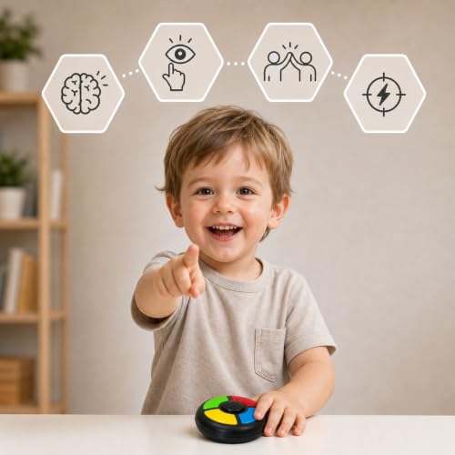 tingbowie Memory Game Handheld Electronic Toy, Color Memorizing with Lights and Sounds