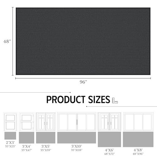 Large Commercial Door Mat, 4' x 8' Front Door Mat Outside Entrance, Low Profile Easy Clean Welcome Mat Indoor Outdoor, Absorbs Moisture and Dirt, Non-Slip Backing Heavy Duty Outdoor Mat, Grey - color: Grey Striped, size: 4' x 8'