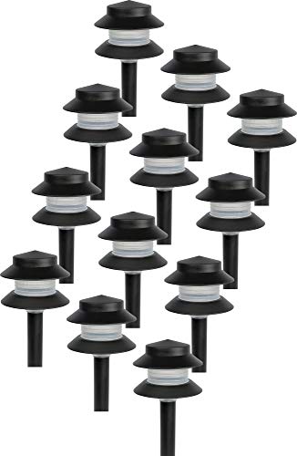 Paradise GL22627 Low Voltage Plastic 4W Path Light (Black, 12 Pack) - size: 12 Pack